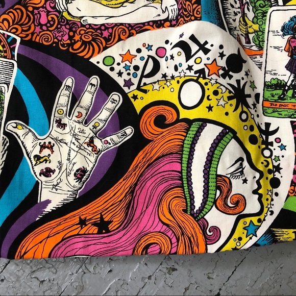 1960’s 1970’s Occult & Mysticism Print Skirt RARE - Picture 3 of 8